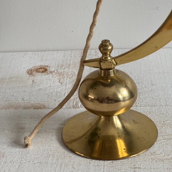 Large Vintage Brass Captains Bell on Stand - Nautical Desk Bell - Picture 3 of 11
